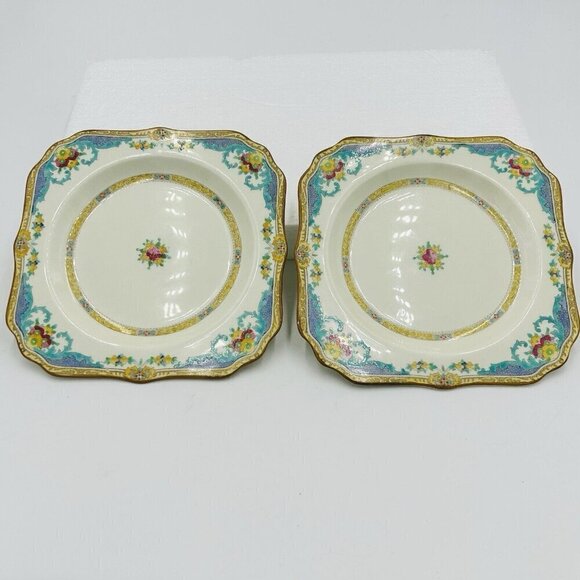 Royal Doulton The Roxbury 7.75" Square Accent Plate England Set of Two - Picture 1 of 9